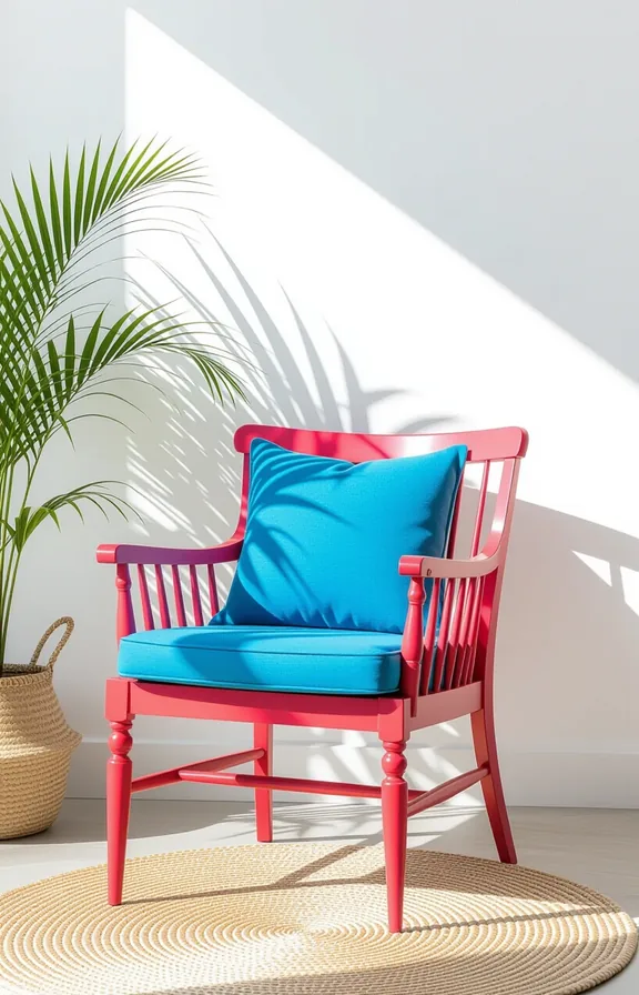 Three-quarter view bright living room corner. vintage wooden