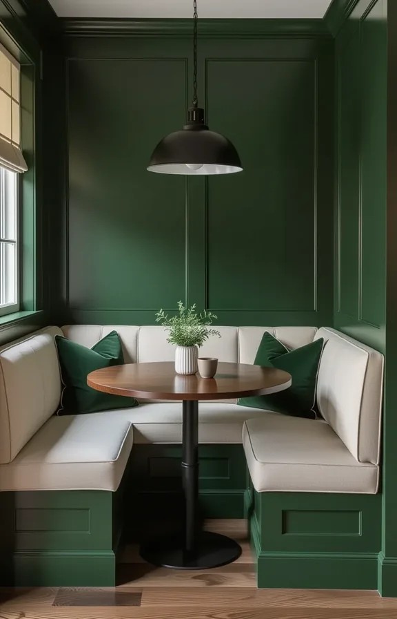 Medium shot dark corner small dining room featuring
