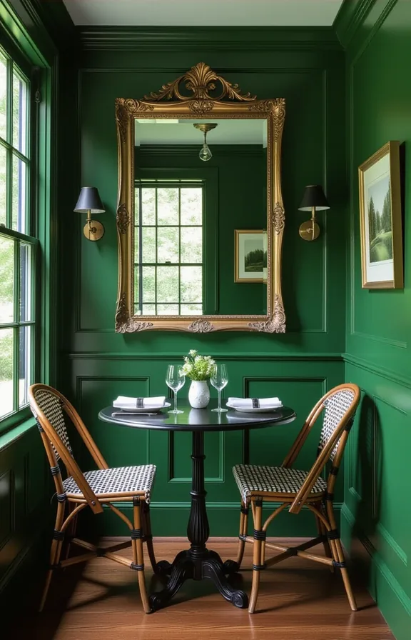Medium shot small dining room with one entire