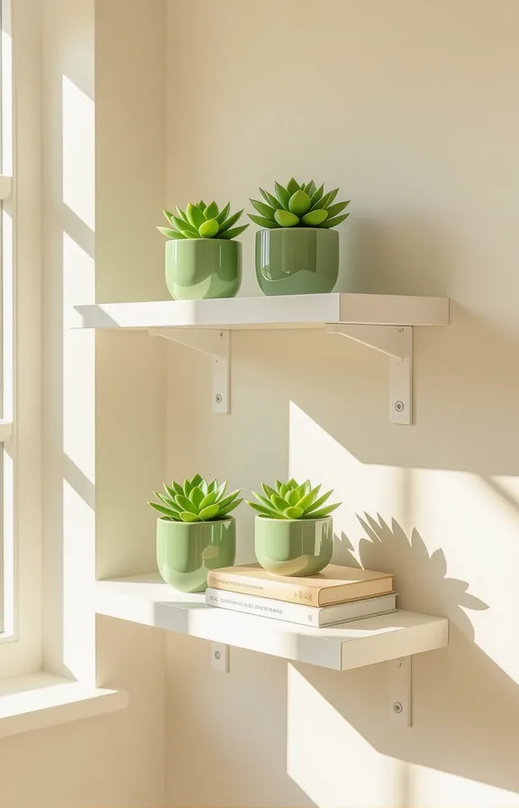 Three-quarter view narrow hallway corner with single white