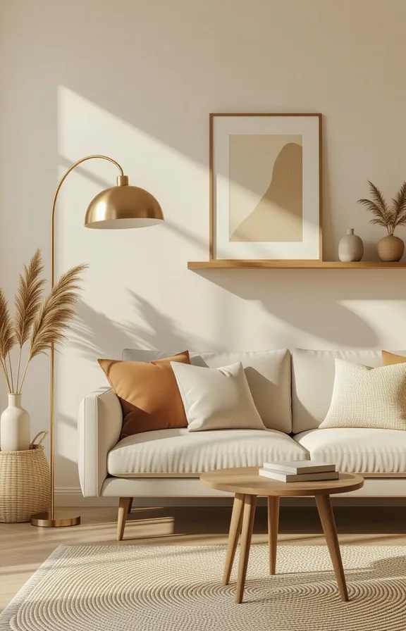 Medium shot decor placed only mid-level shelf and