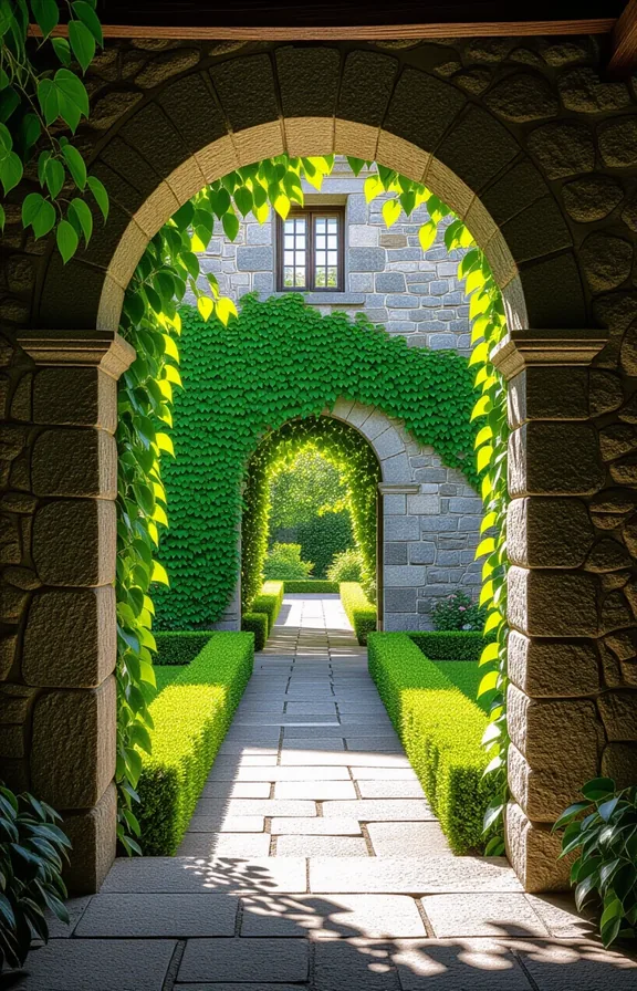Wide shot exterior wall seen from inside depicting