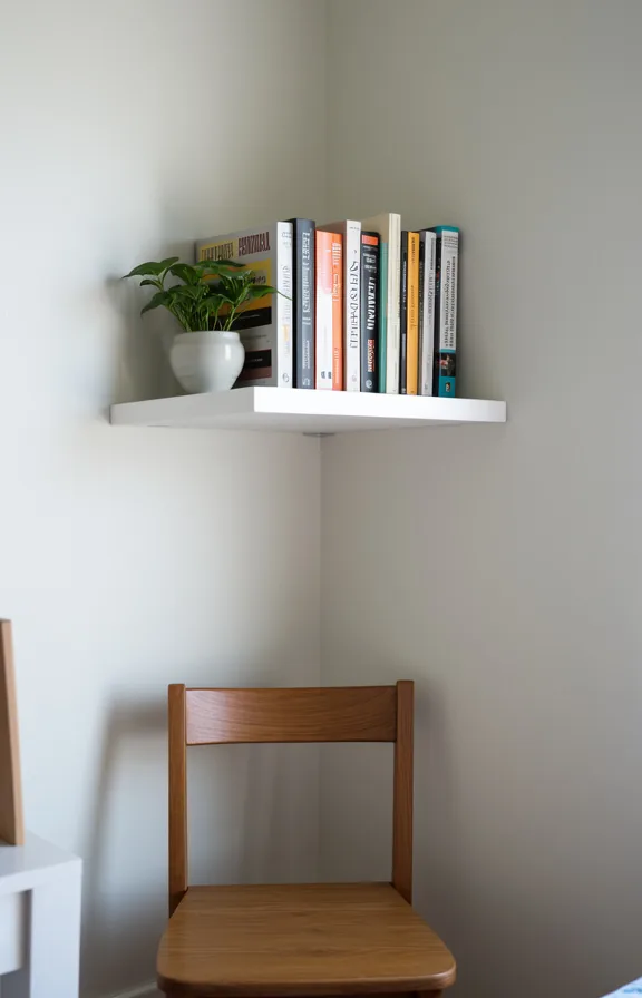 mounted above a wooden chair, soft morning light
