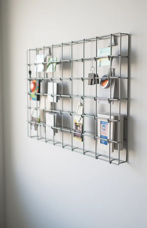 holding small items with magnetic backs, organized and minimal