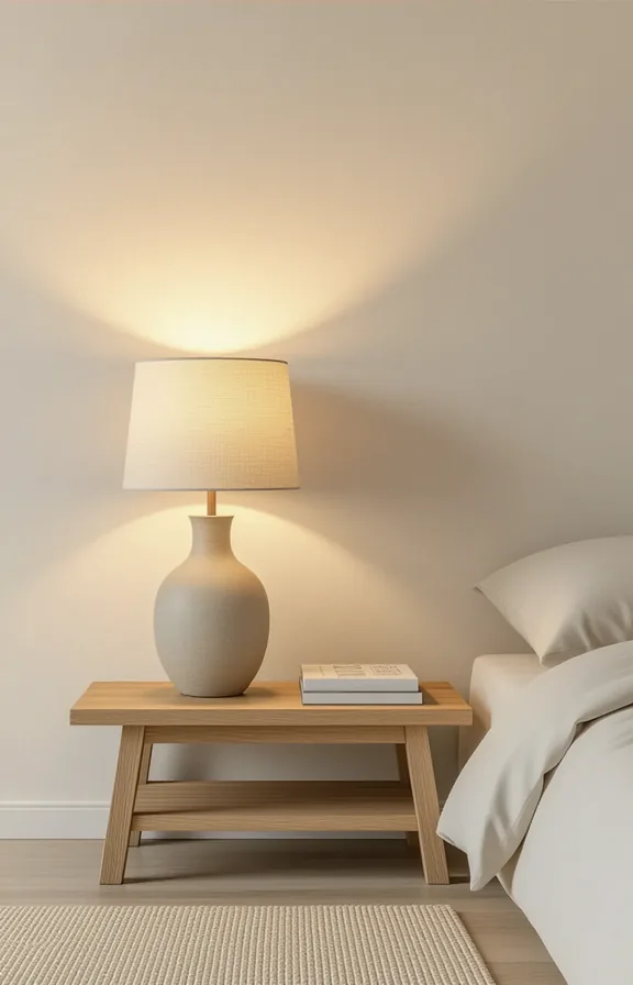 small floating-style wooden shelf resting the floor beside