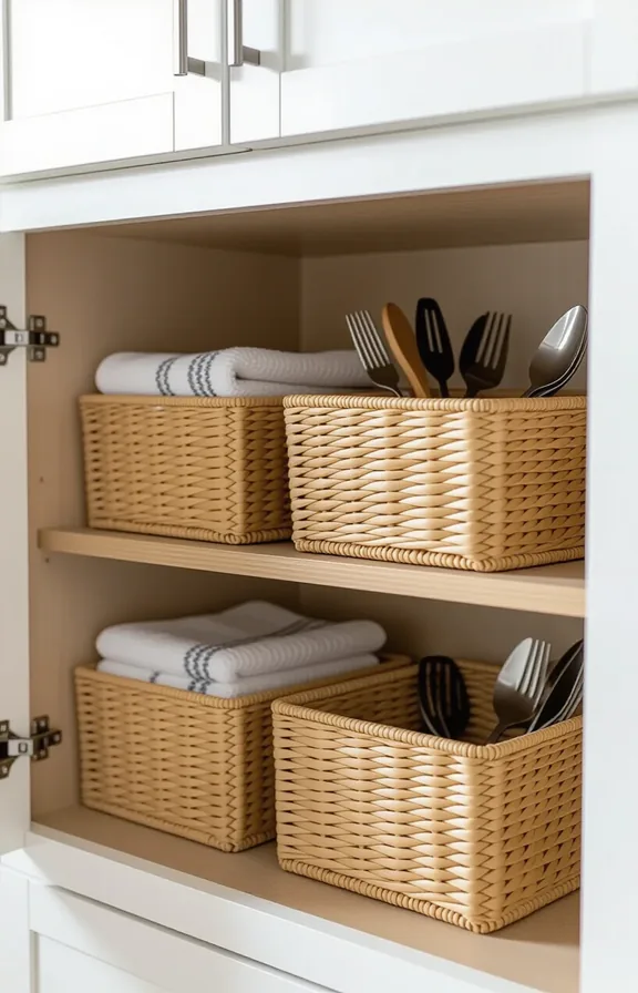 Medium shot the interior standard rental kitchen cabinet