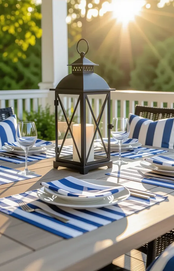 three-quarter view outdoor patio dining table set for