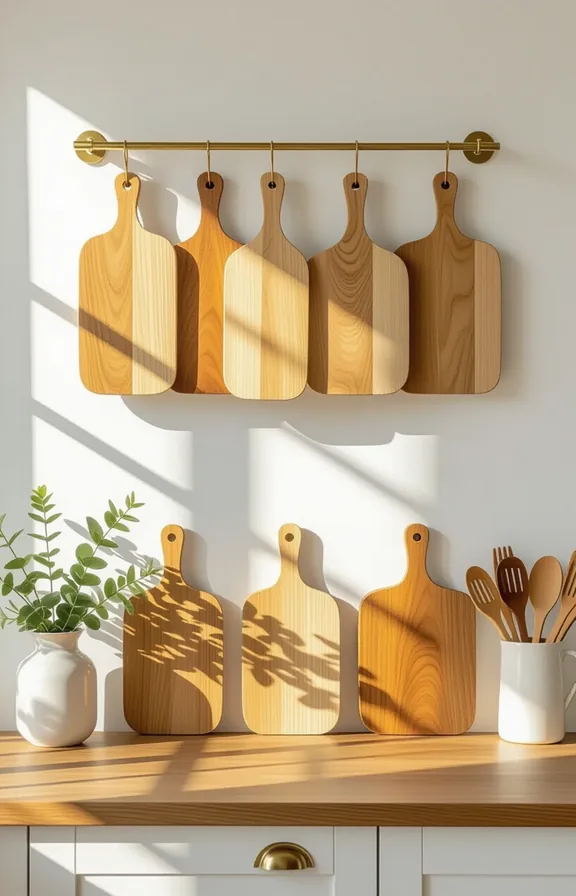 Medium shot clear wall above counter. Several light