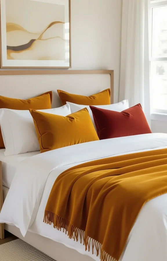 3/4 view made bed with crisp white sheets
