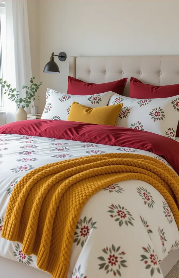queen-sized bed neatly made with duvet cover featuring