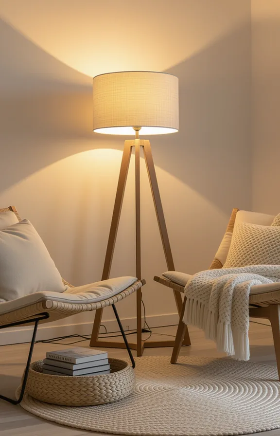 Eye-level medium shot reading circle defined unique lighting