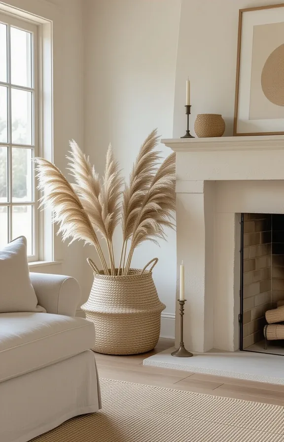 Three-quarter view rustic stone fireplace mantel painted soft