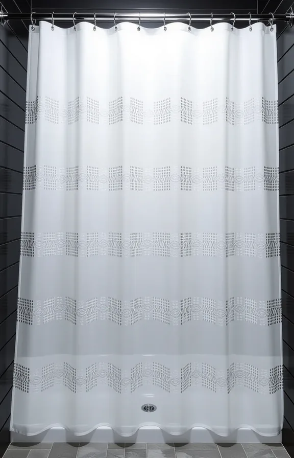 Medium shot shower area with textured frosted glass