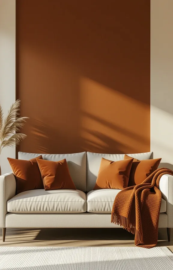 medium shot eye-level view living room with single