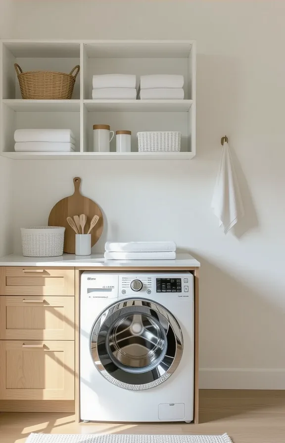 medium shot very shallow white cabinet mounted plain