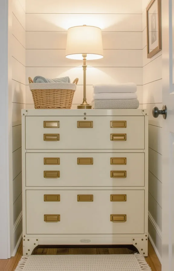medium shot repurposed vintage metal file cabinet painted