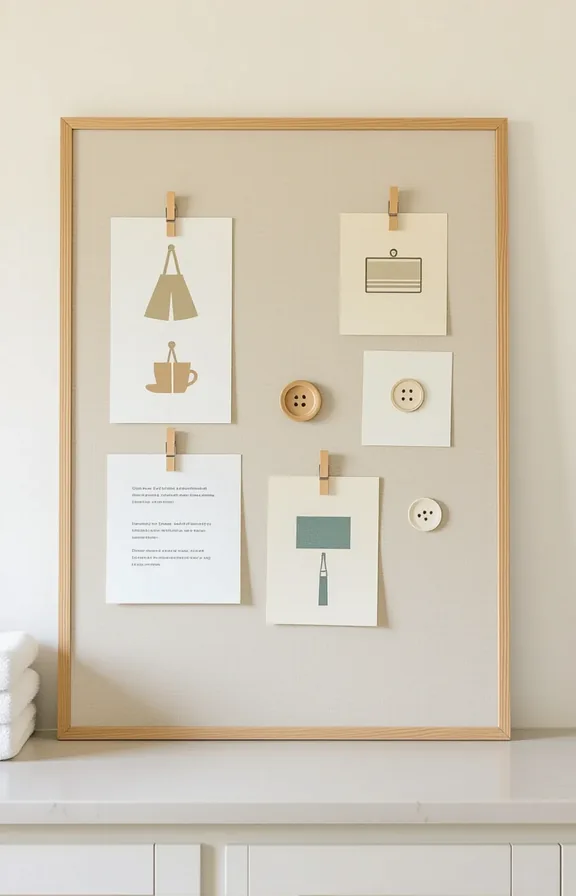 Medium shot large rectangular fabric-covered bulletin board leaning