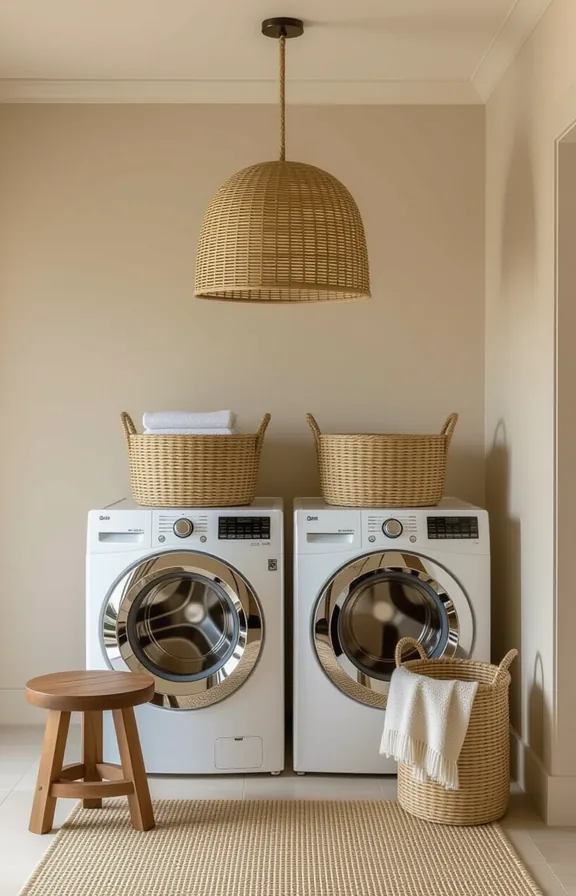 Wide shot laundry area with generic flush-mount ceiling