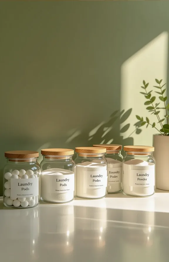 3/4 view collection clear glass jars with wood