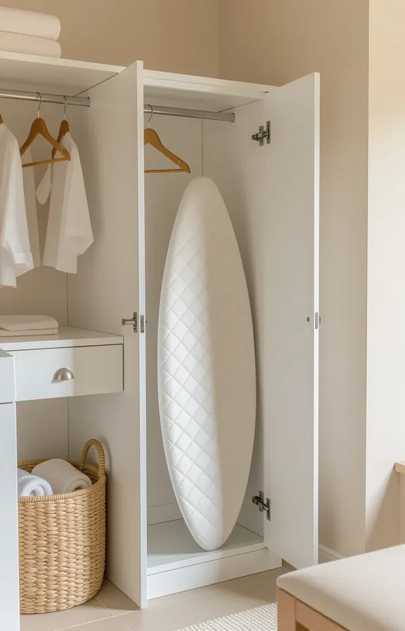 3/4 view eye-level slim white cabinet door open
