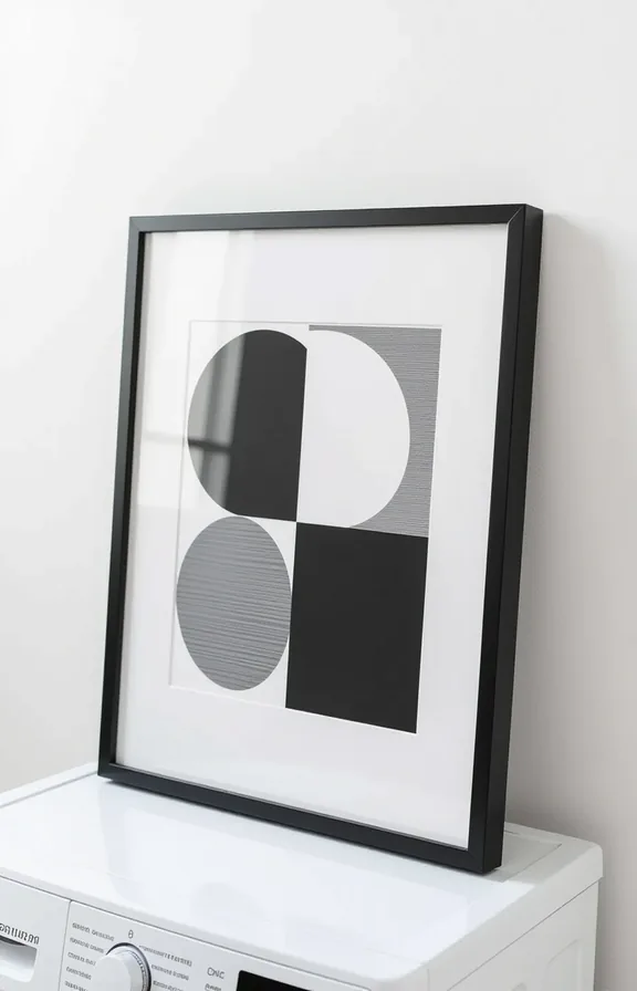 Medium shot eye-level view simple framed black and