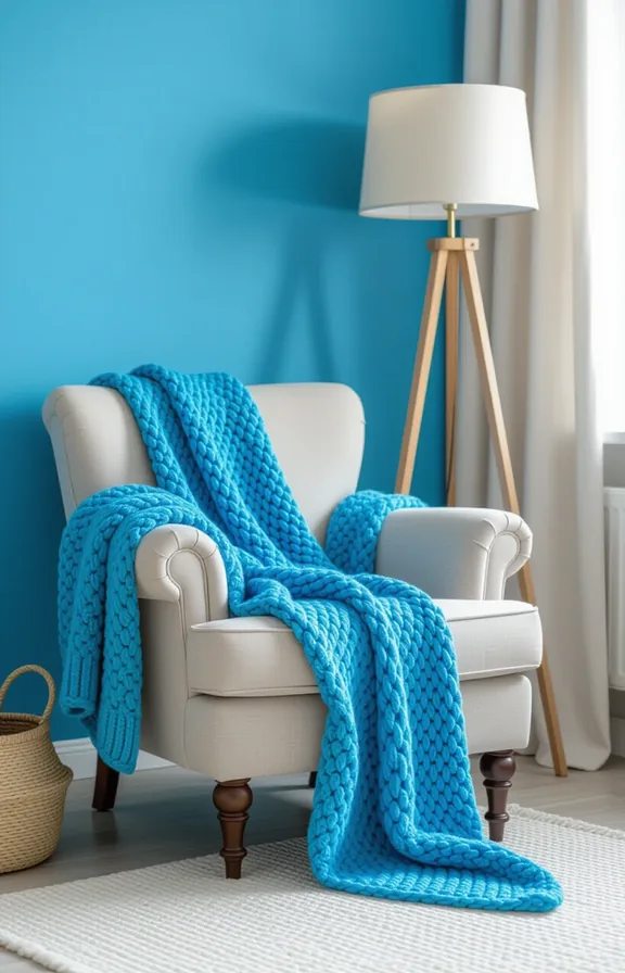 medium shot 3/4 view bedroom armchair corner. The
