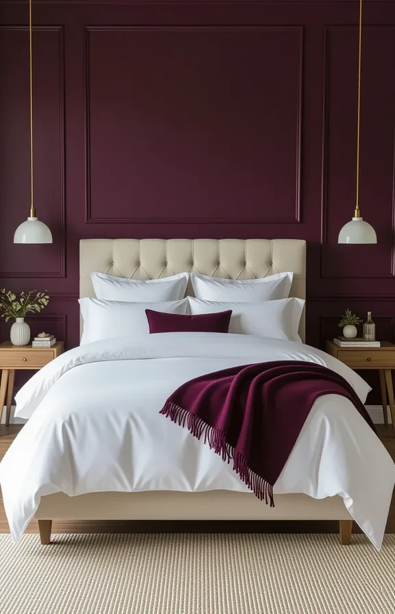 bed dressed entirely crisp white and cream linens