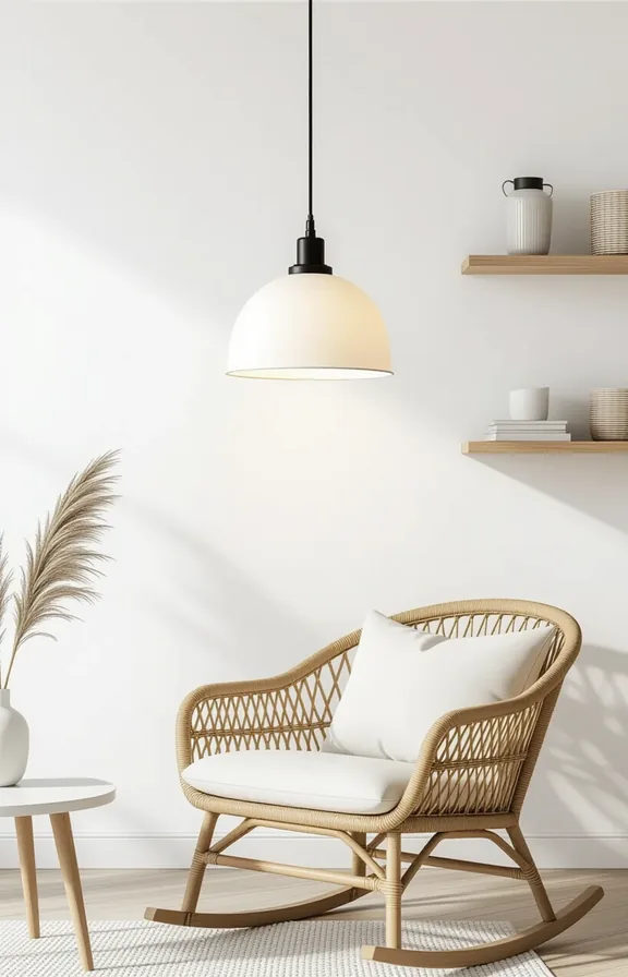 3/4 view plug-in pendant light with clip attached