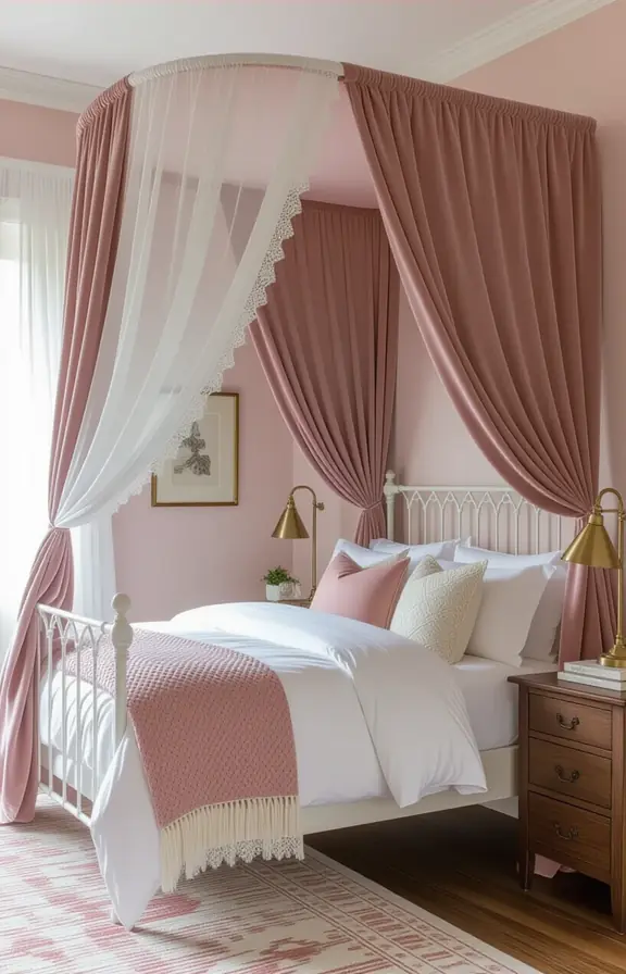 Vintage Rose Canopy Bed